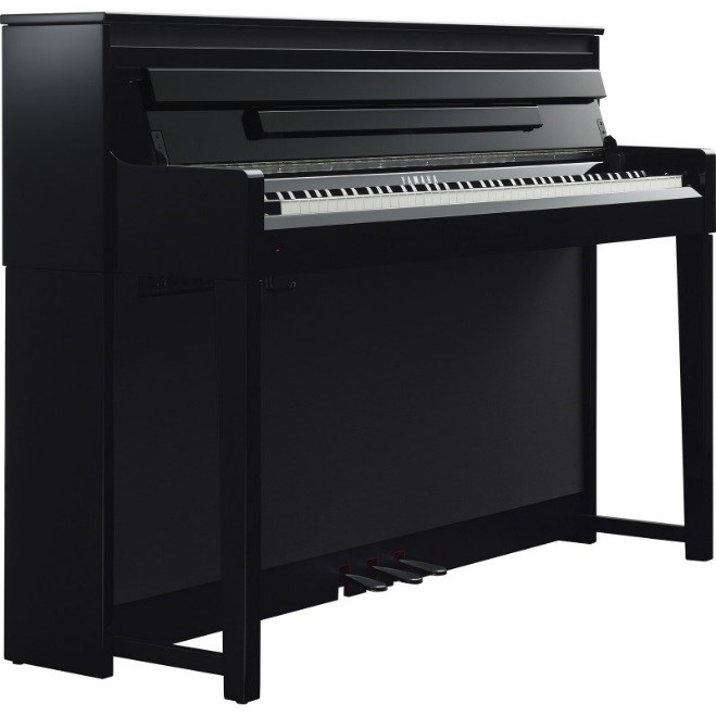 black upright piano