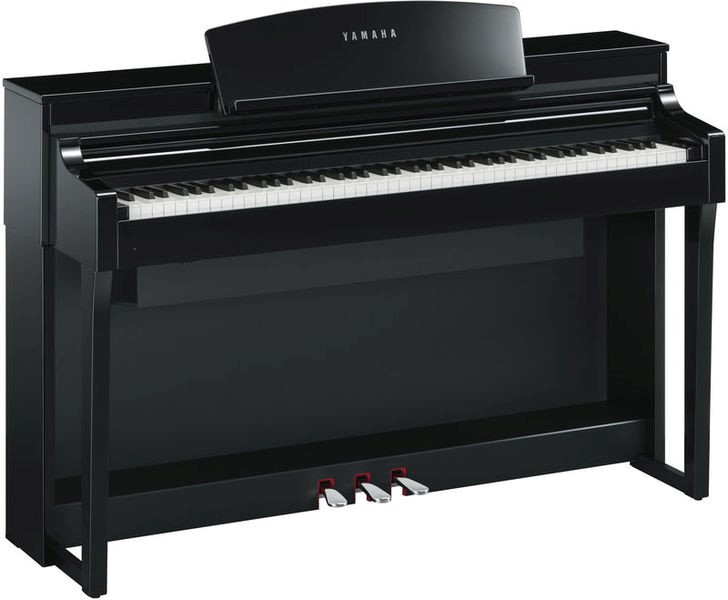 Black upright piano