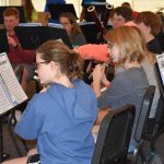 Youth band camp practicing