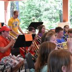 Youth band camp practicing