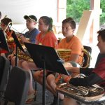 Youth band camp practicing