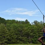 Youth on zipline