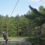 Youth on zipline