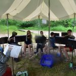 Youth band camp practicing