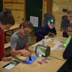 Group of children playing board games